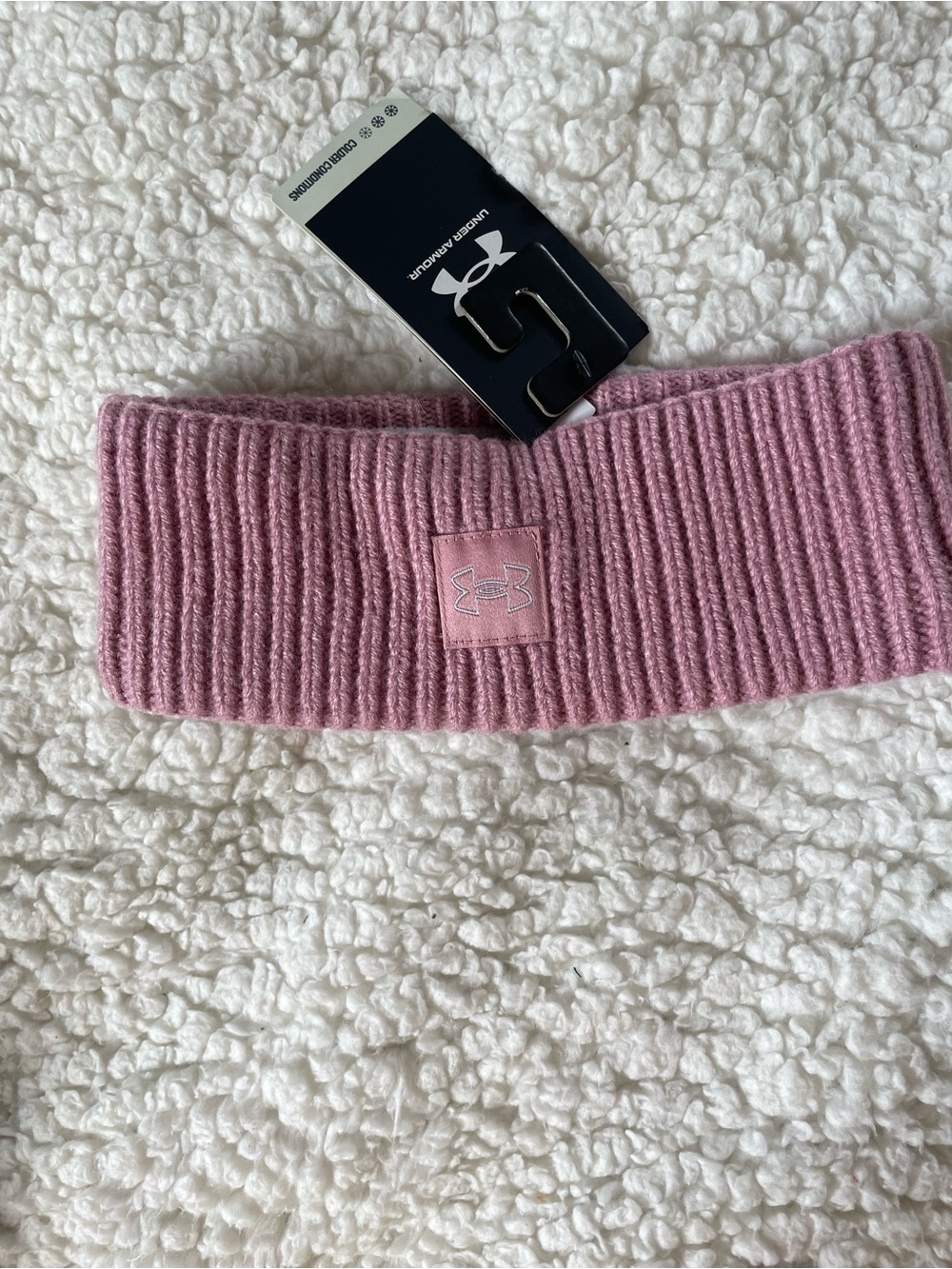 Under Armour Women's Pink Ribbed Knit Headband